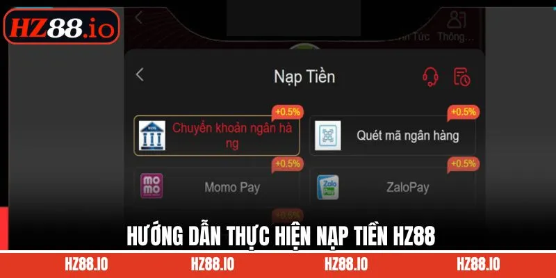 Hướng dẫn các bước thực hiện nạp tiền vào tài khoản an toàn