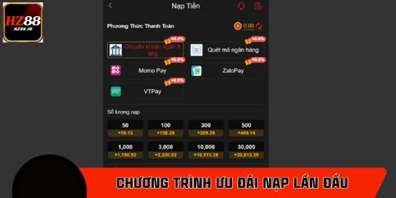 Chi tiết chương trình ưu đãi nạp lần đầu cần nắm rõ
